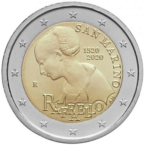 2 Euro Gedenkmünze San Marino 2020 st - Raphael - im Blister