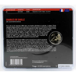 2 Euro Gedenkmünze Frankreich 2020 st - Charles de Gaulle - im Blister