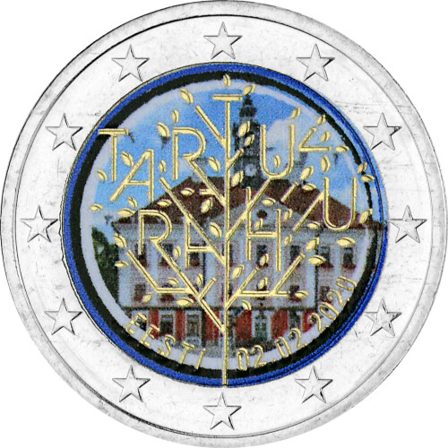 2 Euro Estland 2020 - Friedensvertrag von Tartu - coloriert / mit Farbe