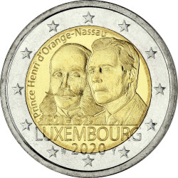 2 Euro Gedenkm&uuml;nze Luxemburg 2020 bfr. - Henri