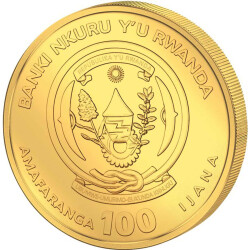 100 Francs Ruanda 2020 - 1 Unze Gold BU - Nautical Ounce: Mayflower