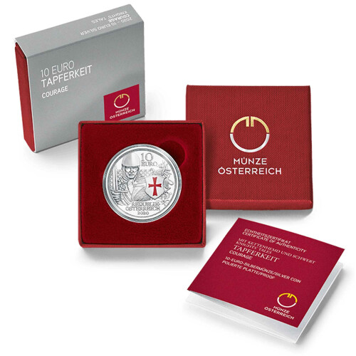 10 Euro Gedenkmünze Österreich 2020 Silber PP - Tapferkeit - im Etui