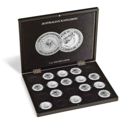 Münzkassette für 20 Australian Kangaroo Silbermünzen (1 Oz.) in Kapseln