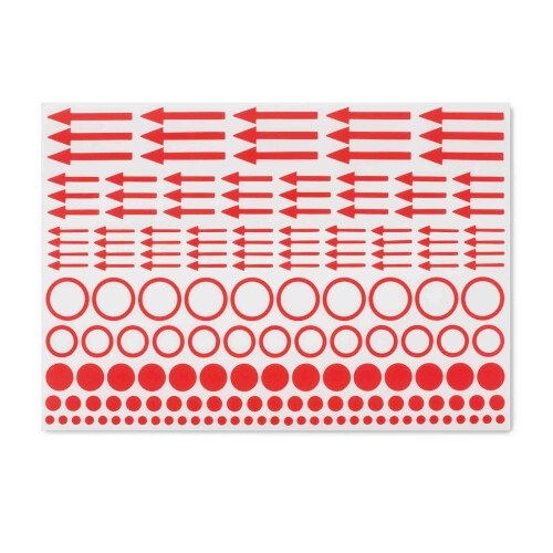 Kennzeichnungs-Etiketten mit Punkten, Kreisen und Pfeilen, 10er-Set