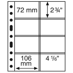 Kunststoffhüllen GRANDE, 8 Taschen im Format 106x72 mm, glasklar, 5er Pack