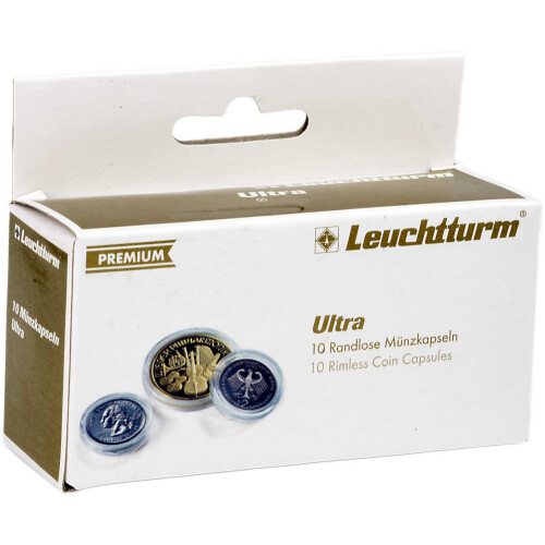 LEUCHTTURM runde Münzkapseln ULTRA (10er-Pack) 32,5 mm für dt 20/35 Euro Münzen