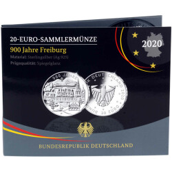 20 Euro Deutschland 2020 Silber PP - 900 Jahre Freiburg
