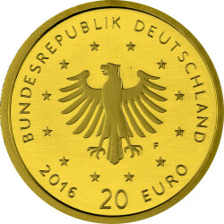 20 Euro Goldmünze "Nachtigall" - Deutschland 2016 - Serie: "Heimische Vögel" - F Stuttgart