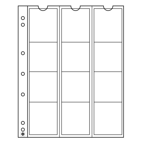 Leuchtturm Münzhüllen NUMIS 44mm - 12 Felder (5er Pack)