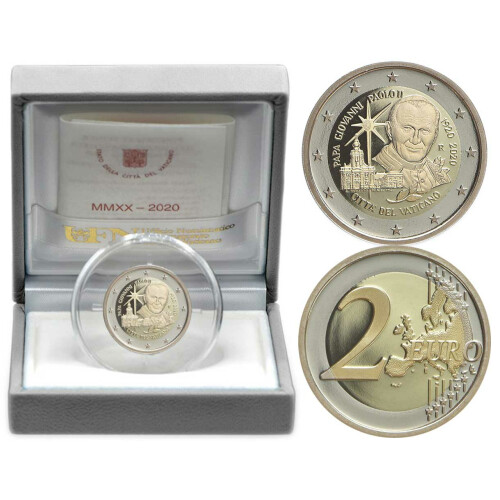 2 Euro Gedenkmünze Vatikan 2020 PP - Papst Johannes Paul II. - im Etui
