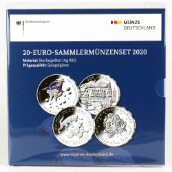 4 x 20 Euro Gedenkm&uuml;nzen Deutschland 2020 Silber...