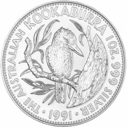 1 Unze Silber Kookaburra 1991