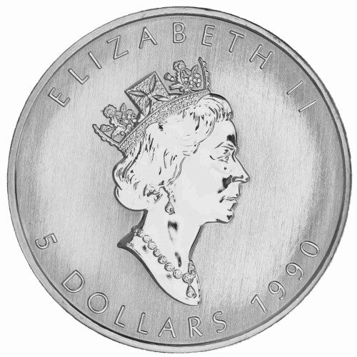1 Unze Silber Maple Leaf 1990
