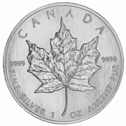 1 Unze Silber Maple Leaf 1990
