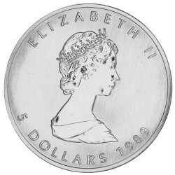1 Unze Silber Maple Leaf 1989