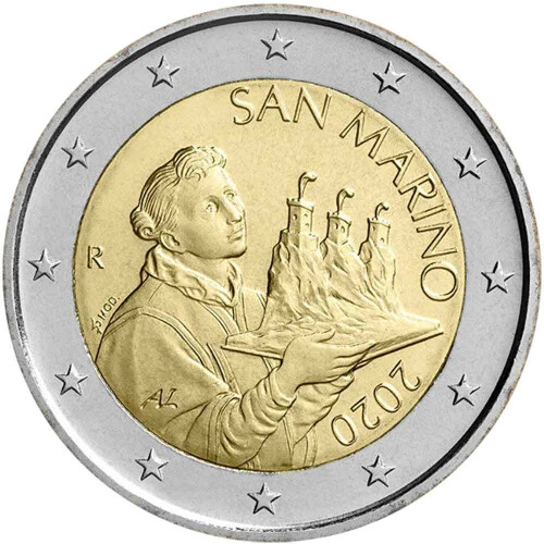 2 Euro Kursmünze San Marino 2020 bankfrisch - Heiliger Marinus