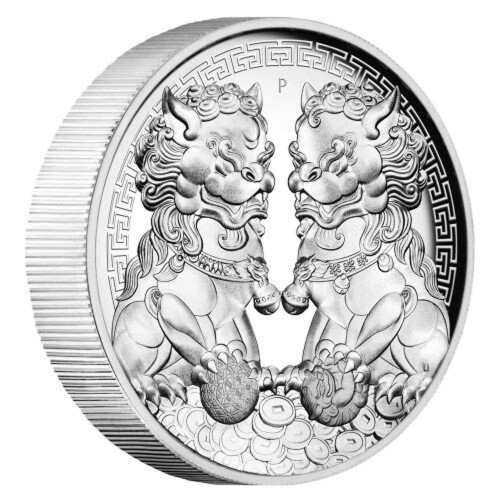 2 Dollar Australien 2020 Double Pixiu / Wächterlöwen 2 Oz Silber PP High Relief