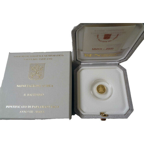 10 Euro Gedenkmünze Vatikan 2020 Gold PP - Die Taufe - im Etui