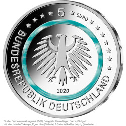 5 Euro Gedenkmünze Deutschland 2020 bfr. - Subpolare Zone - F Stuttgart