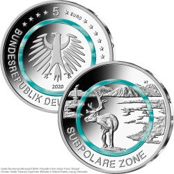 5 Euro Gedenkmünze Deutschland 2020 bfr. - Subpolare Zone - J Hamburg