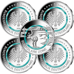 5 x 5 Euro Gedenkm&uuml;nze Deutschland 2020 bfr. -...