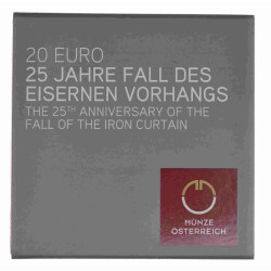 20 Euro Gedenkmünze Österreich 2014 Silber PP - 25 Jahre Fall des eisernen Vorhangs