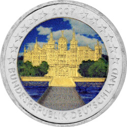 2 Euro Deutschland 2007 - Schloss Schwerin - coloriert /...