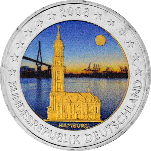 2 Euro Deutschland 2008 - Michel - coloriert / mit Farbe