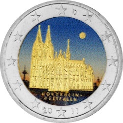 2 Euro Deutschland 2011 - Kölner Dom - coloriert /...