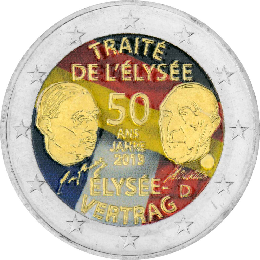 2 Euro Münze Elysee Vertrag 2013 Wert 2 Euro Gedenkmünze Deutschland 2013 bfr. - Élysée-Vertrag - coloriert