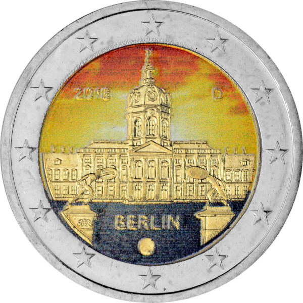 2 Euro Deutschland 2018 - Schloss Charlottenburg - coloriert / mit Fa