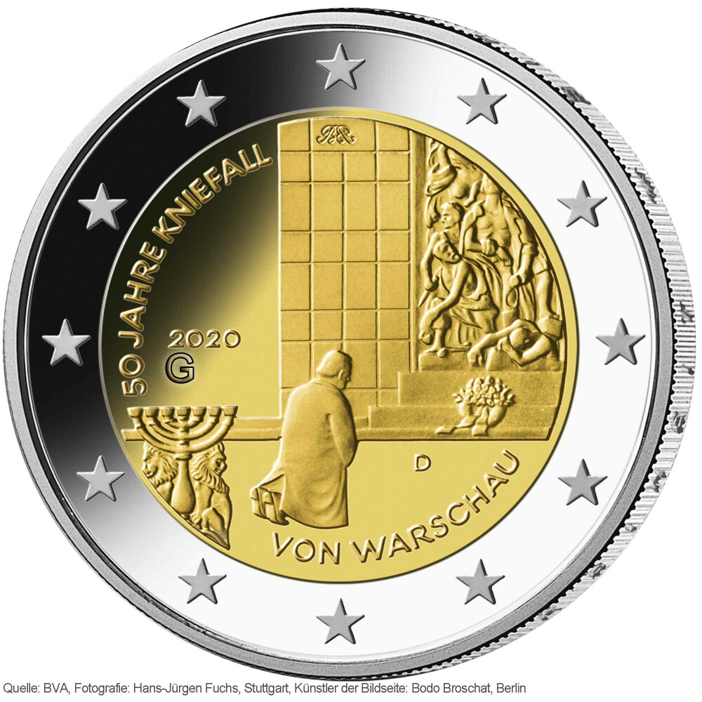 2 € Euro Münze Deutschland 2020 G Kniefall von Warschau Sondermünze