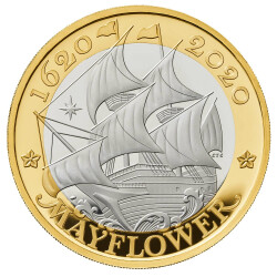 2 Pfund Großbritannien 2020 Silber PP vergoldet -...