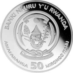 50 Francs Ruanda 2021 - 1 Unze Silber PP - Lunar: Jahr des Ochsen