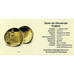 100 Euro Deutschland 2020 Gold st - Einigkeit