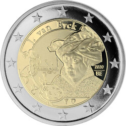 2 Euro Gedenkmünze Belgien 2020 PP - Jan van Eyck -...