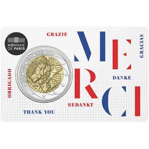 2 Euro Gedenkmünze Frankreich 2020 st - Medizinische Forschung - im Blister MERCI