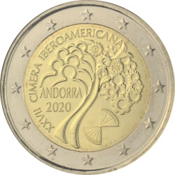 2 Euro Gedenkmünze Andorra 2020 st - Iberoamerikanisches Gipfeltreffen - im Blister
