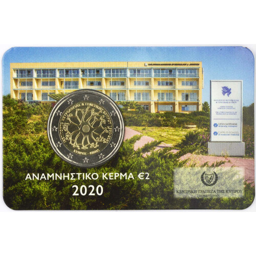 2 Euro Gedenkmünze Zypern 2020 st - Neurologie & Genetik - in CoinCard