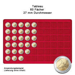 LINDNER Großer Münzkoffer mit 8 Tableaus nach Wahl (rot)