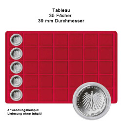 LINDNER Großer Münzkoffer mit 8 Tableaus nach Wahl (rot)