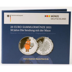 20 Euro Deutschland 2021 Silber PP - Sendung mit der Maus