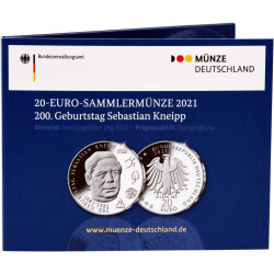 20 Euro Deutschland 2021 Silber PP - Sebastian Kneipp