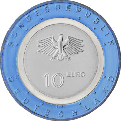 10 Euro Gedenkmünze Deutschland 2021 bfr. - Auf dem Wasser - F Stuttgart