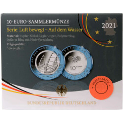 5 x 10 Euro Gedenkmünze Deutschland 2021 PP - Auf...