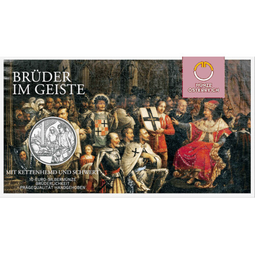 10 Euro Gedenkmünze Österreich 2021 Silber hgh - Brüderlichkeit - im Blister