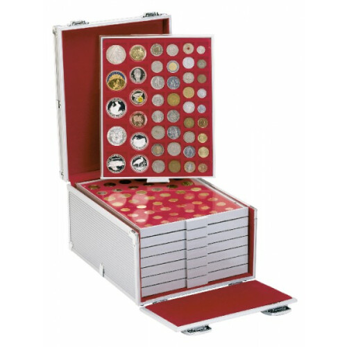 Boxen-Koffer Aluminium für 8 Münzboxen