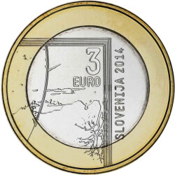 3 Euro Gedenkmünze Slowenien 2014 bfr. - Janez Puhar