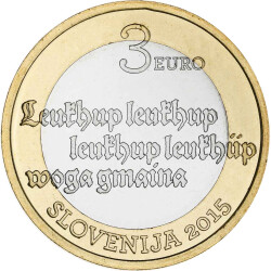 3 Euro Gedenkm&uuml;nze Slowenien 2015 bfr. -...