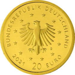 20 Euro Goldmünze "Schwarzspecht" - Deutschland 2021 - Serie: "Heimische Vögel" - D München